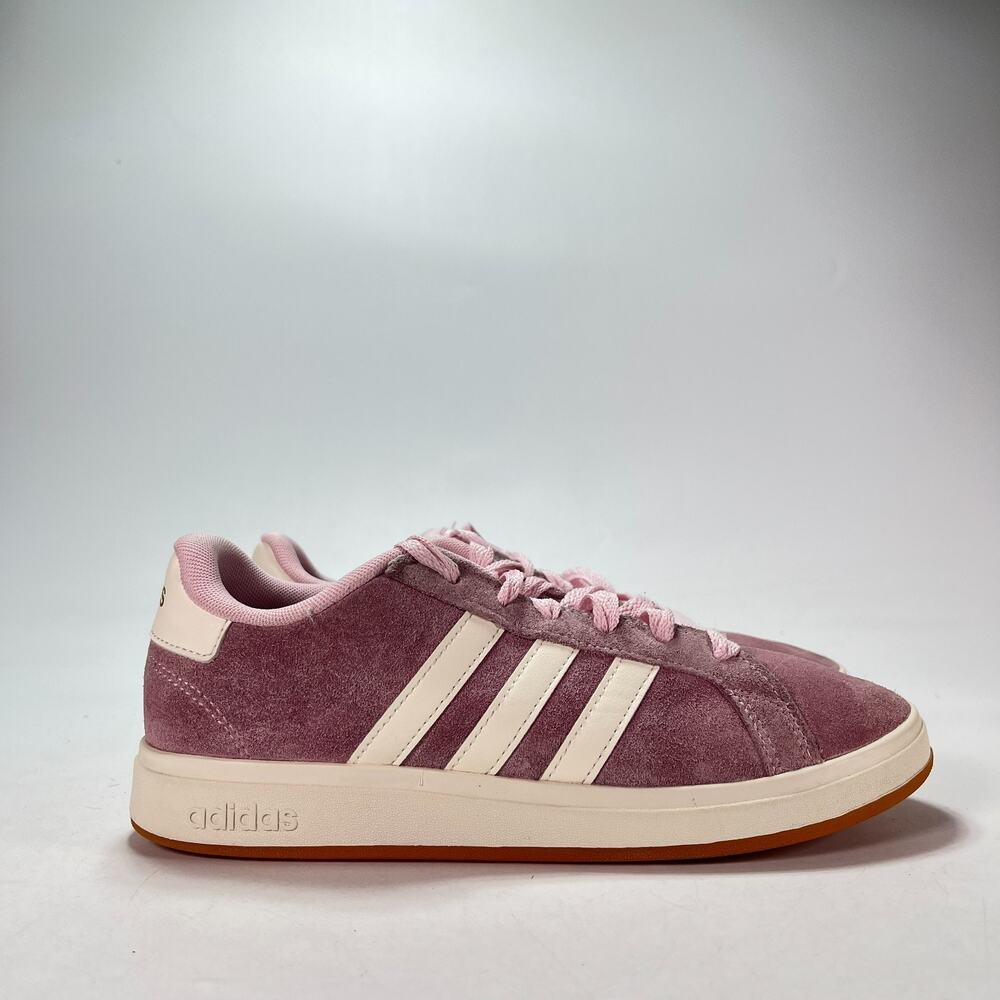 adidas Grand Court Base 00s Pink Suede Retro Sneakers Shoes JP5895 Youth Size 5
